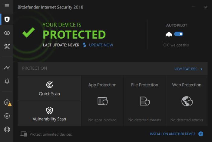 Bitdefender Antivirus Interface