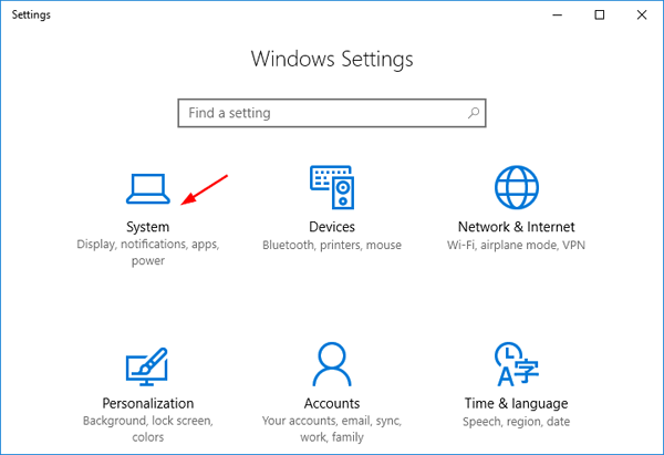 windows settings