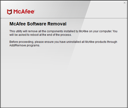 mcafee consumer product removal