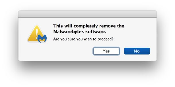 malwarebytes prompt confirmation to continue software